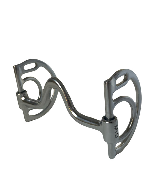 Western port D horse bit with solid stainless steel mouthpiece for clear communication