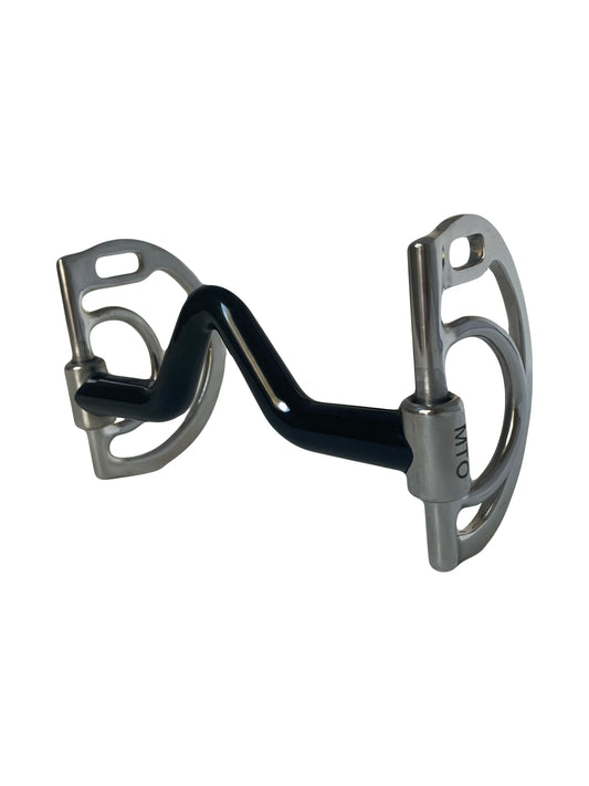 Western port D horse bit with silicone-wrapped mouthpiece for comfort and reduced pressure